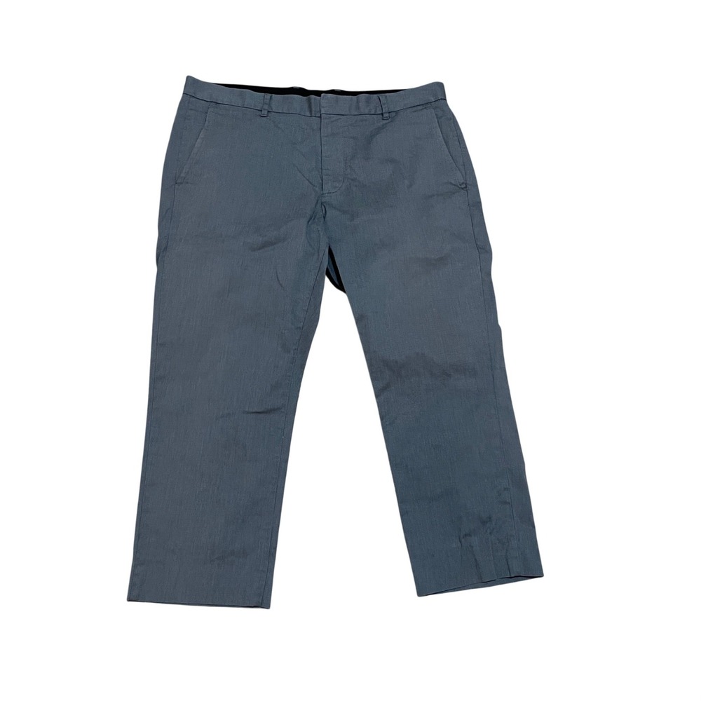 Bonobos Friday Chino Pants Mens 36x30 Hemmed Slim Fit Grey Cotton Stretch Office